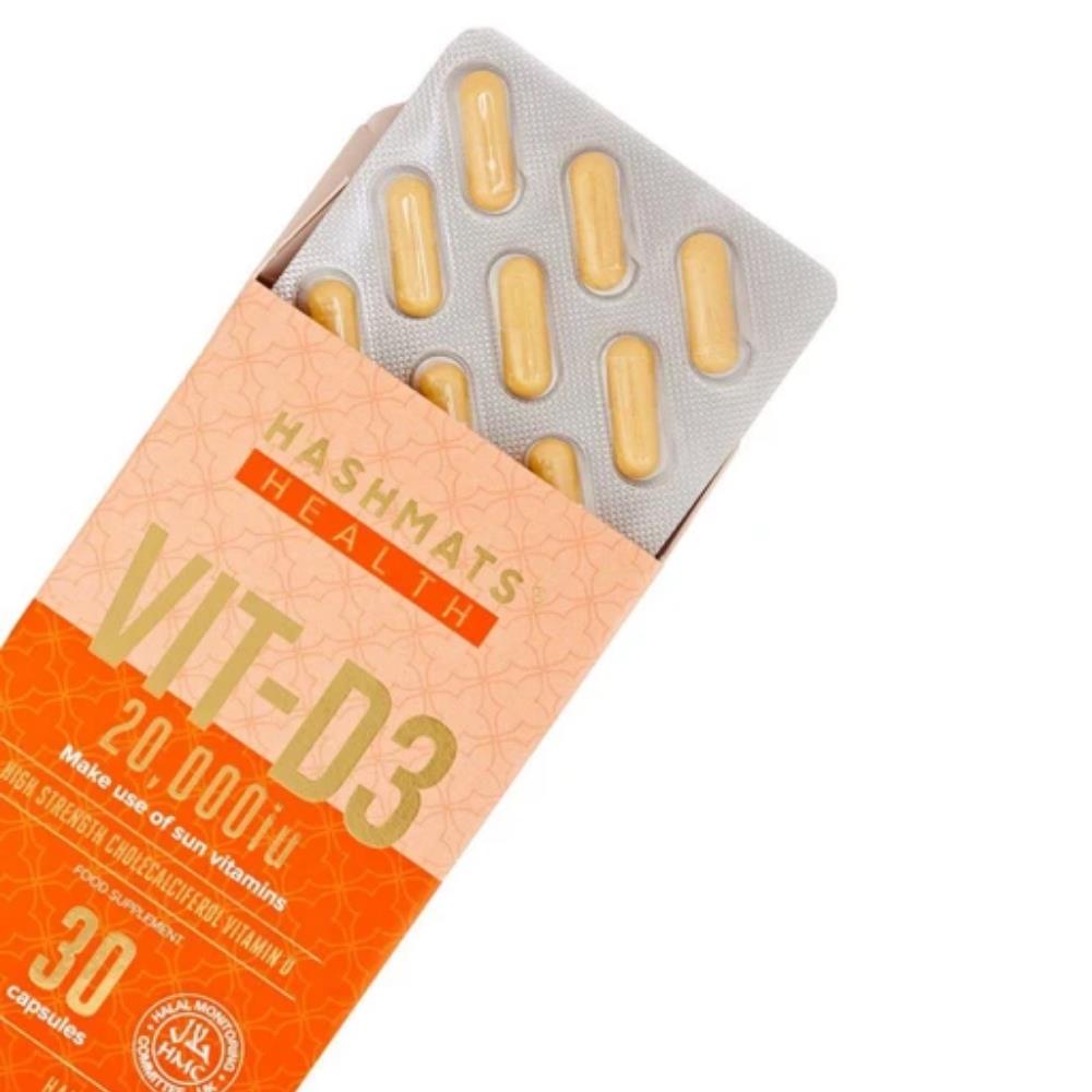 Hashmats Healthy VitD3 High Strength Once A Week 20000iu 30 Capsules Inish Pharmacy Ireland