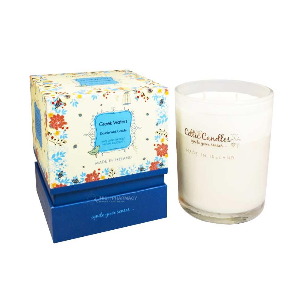 Celtic Candles Double Wick Candle Greek Waters Inish Pharmacy Ireland