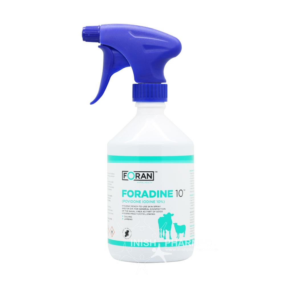 Foradine Povidone Iodine Spray Strong 10 Solution 500ml Inish