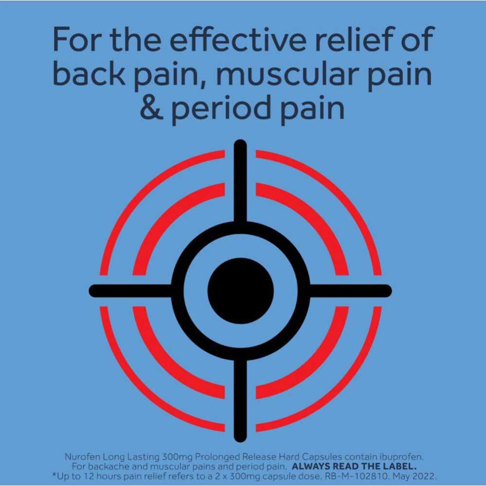 Nurofen Long Lasting Ibuprofen 300mg Prolonged Release Capsules 24 Pack