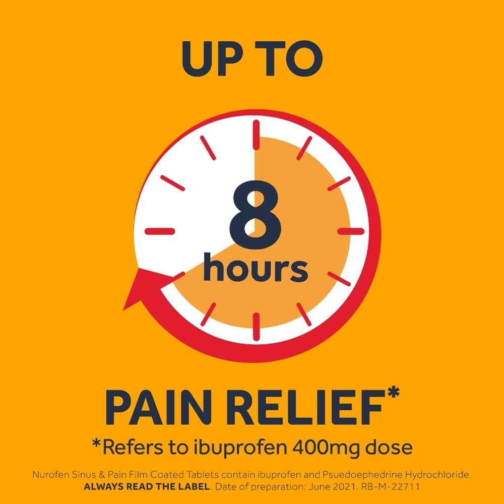 Nurofen Sinus & Pain Ibuprofen 200mg Film Coated Tablets 24 Pack