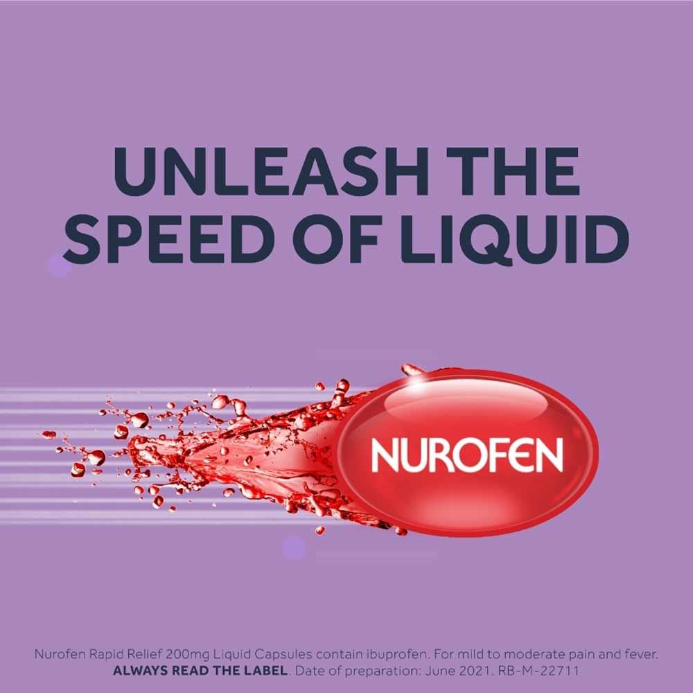 Nurofen Ibuprofen Rapid Relief Max Strength 400mg 20 Capsules Inish