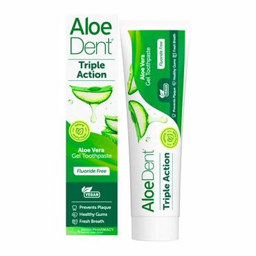 Optima Aloe Dent Triple Action Aloe Vera Fluoride Free Toothpaste 100ml