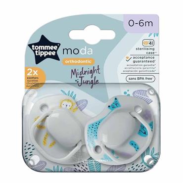 Tommee Tippee Closer To Nature Moda Orthodontic Silicone Soothers 0-6m 2 Pack