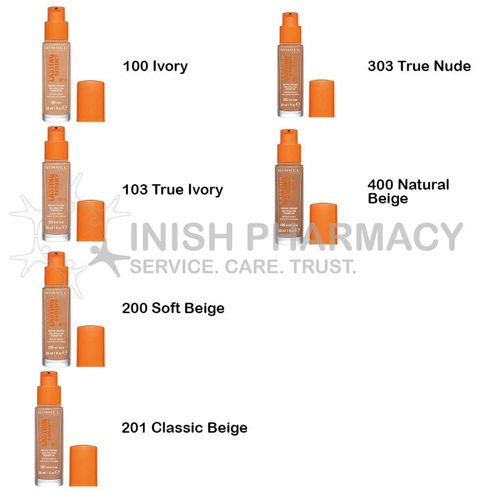 Rimmel Lasting Radiance Foundation Inish Pharmacy Ireland