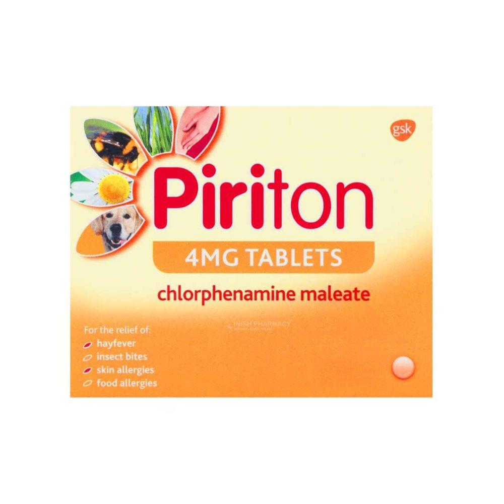 Piriton Tablets Chlorphenamine 4mg 60 Pack Inish Pharmacy Ireland
