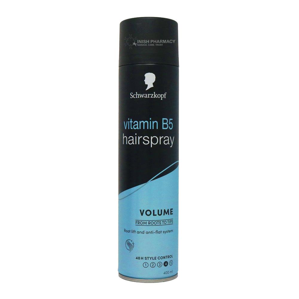 Schwarzkopf Vitamin B5 Volume Hairspray 400ml Inish Pharmacy Ireland