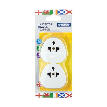 Status Ireland or UK Visitor Travel Adaptor Twin Pack 240V