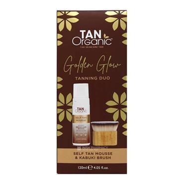 TanOrganic Golden Medium Glow Tanning Duo Self Tan Mousse & Kabuki Brush