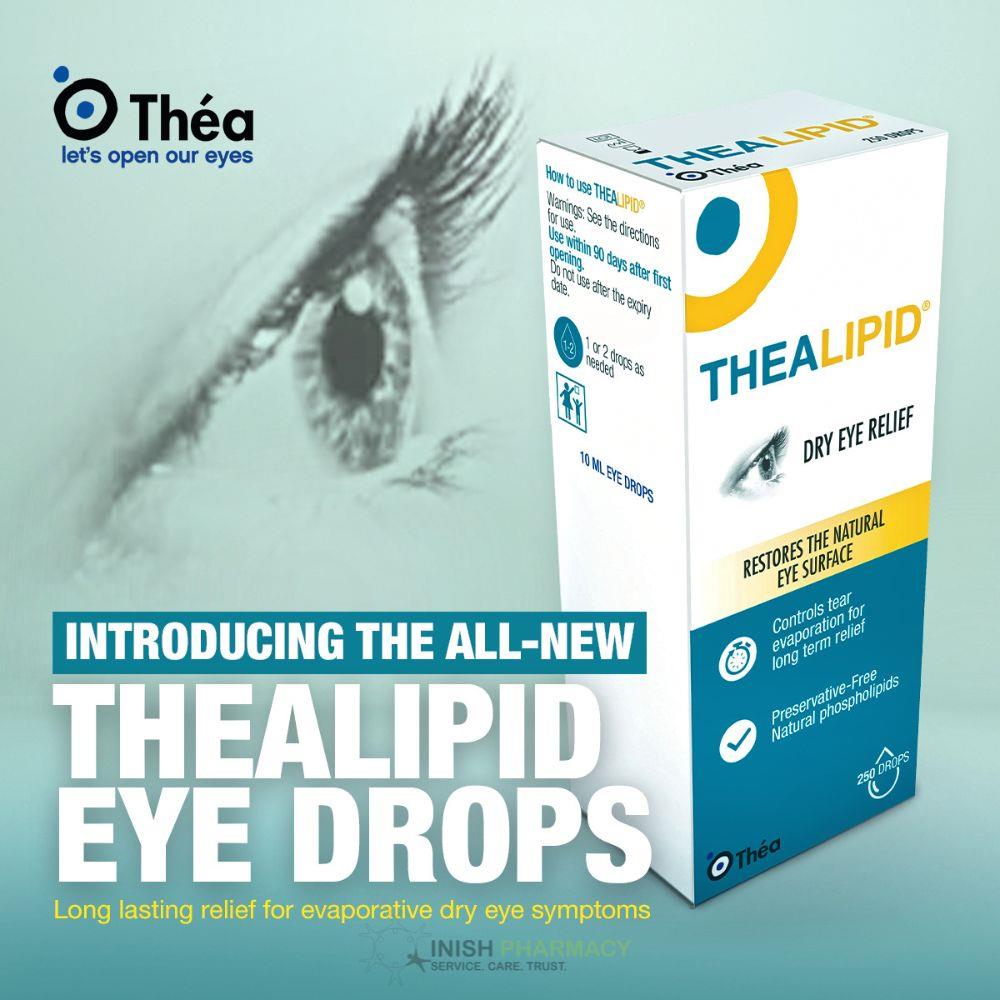 Thealipid Dry Eye Relief Eye Drops 10ml Inish Pharmacy Ireland