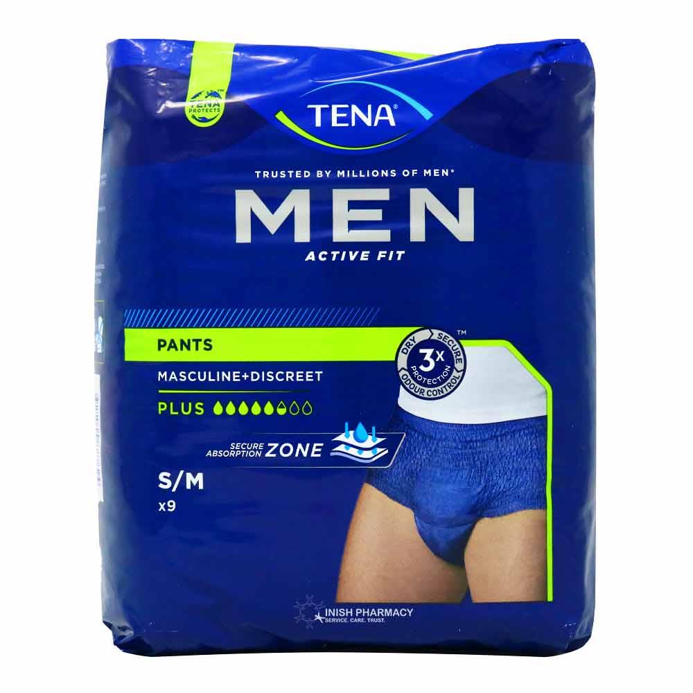 Tena Men Active Fit Plus Pants Small Medium 9 Pack Inish Pharmacy