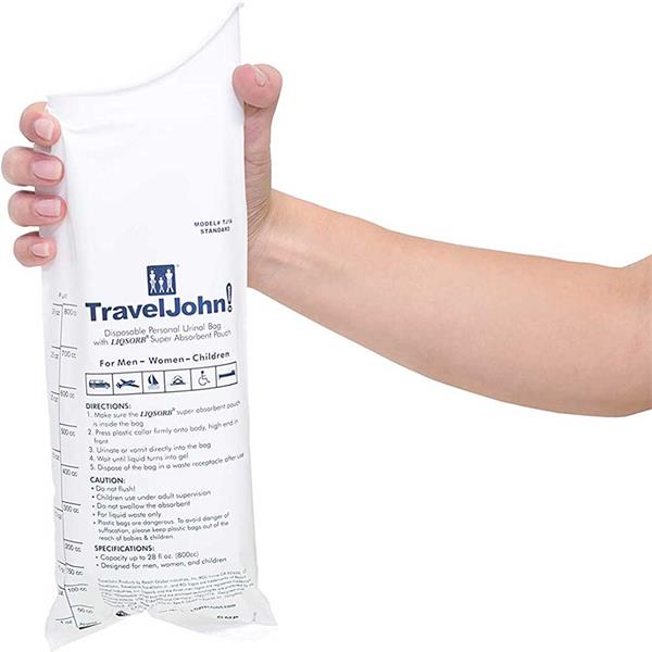 TravelJohn Resealable Disposable Urinal 3 Pack Inish Pharmacy Ireland
