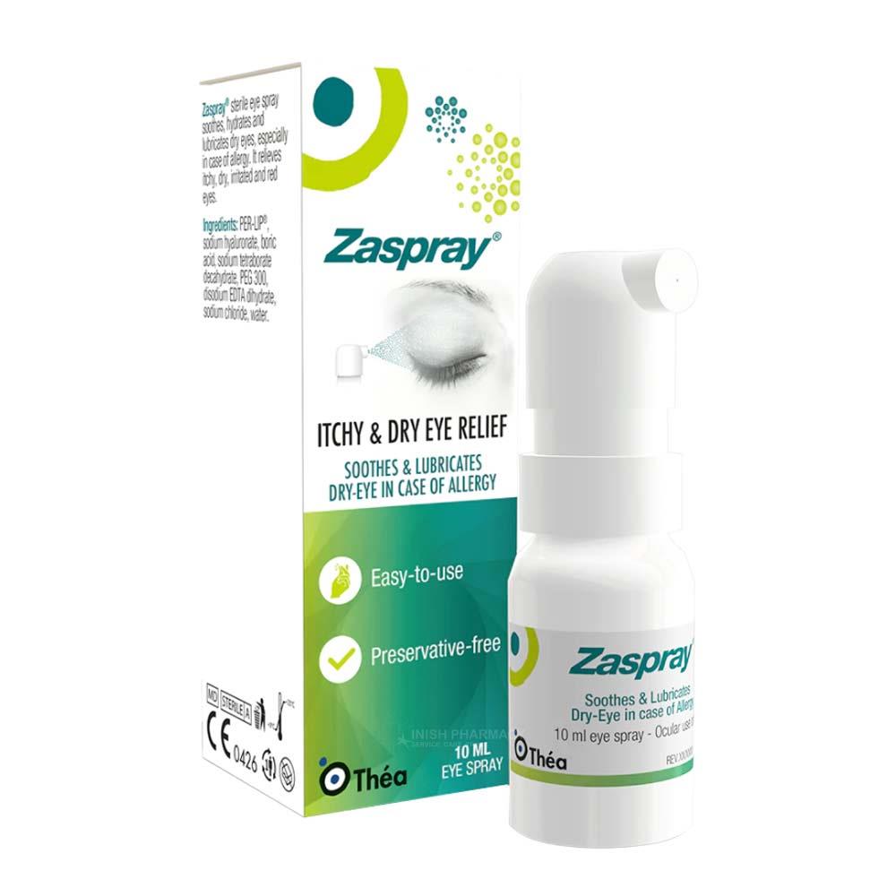 Zaspray Itchy & Dry Eye Relief Spray 10ml Inish Pharmacy Ireland