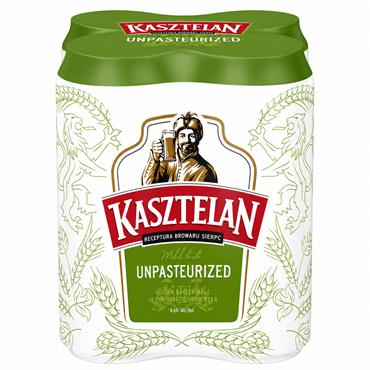 Kasztelan Unpasturised Lager 4 x 500ml Cans