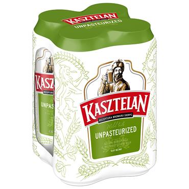 Kasztelan Unpasturised Lager 4 x 500ml Cans