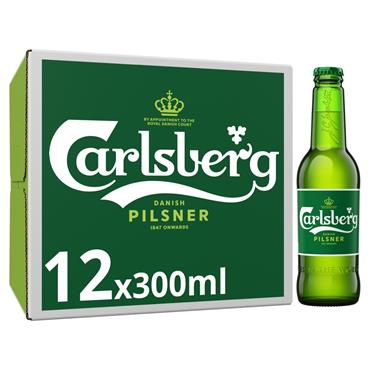 Carlsberg Danish Pilsner 12 x 300ml Bottles