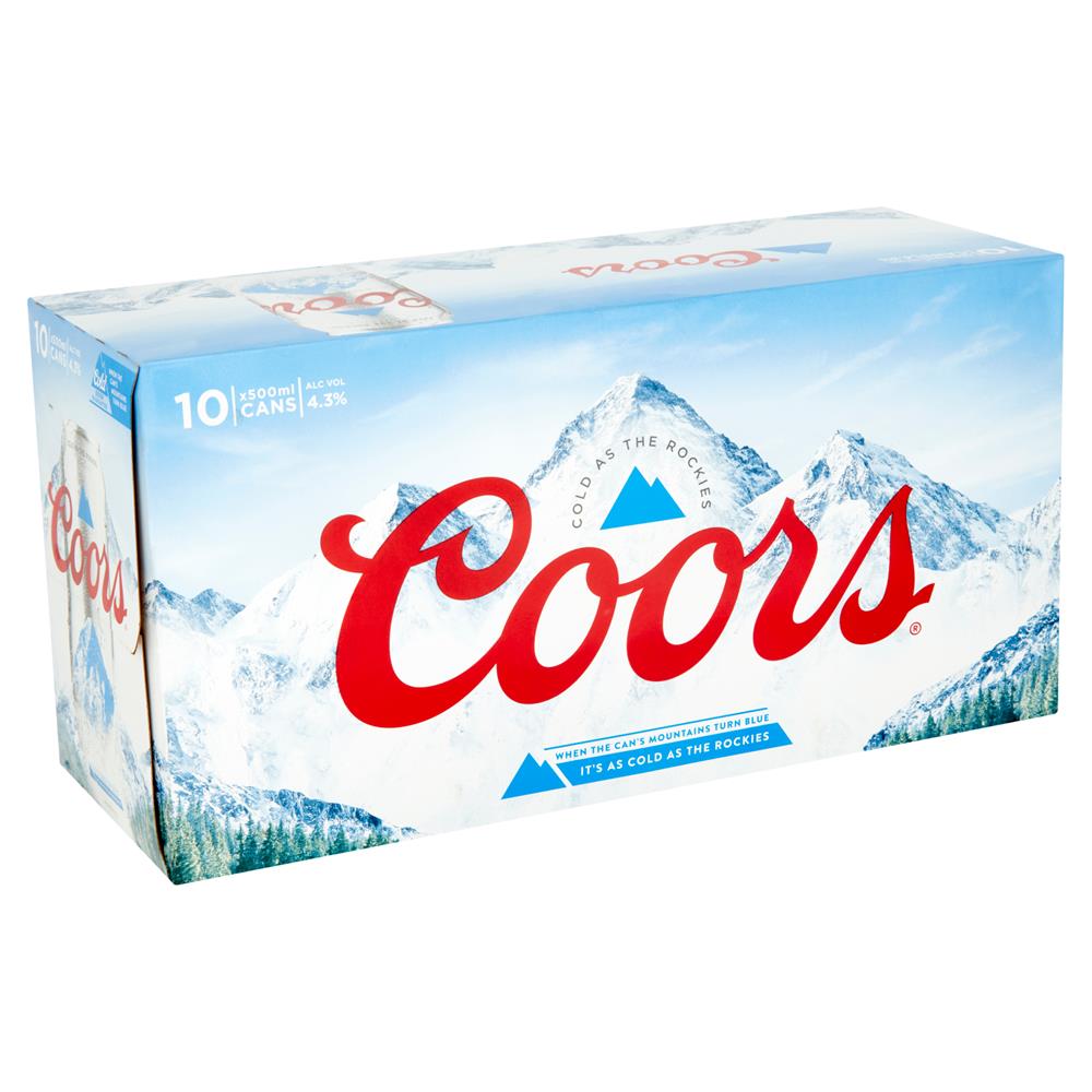 Coors Lager Beer 10 x 500ml 4.3 vol Buy now at Carry Out Off Licence