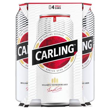 Carling Brilliantly Refreshing Lager 4 x 500ml Cans