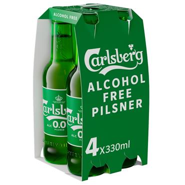 Carlsberg Zero 4 x 330ml Bottles