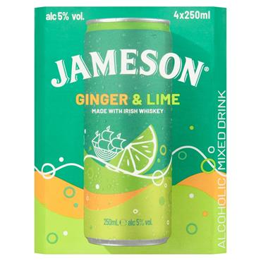 Jameson Ginger & Lime 4 x 250ml Can | 5% vol