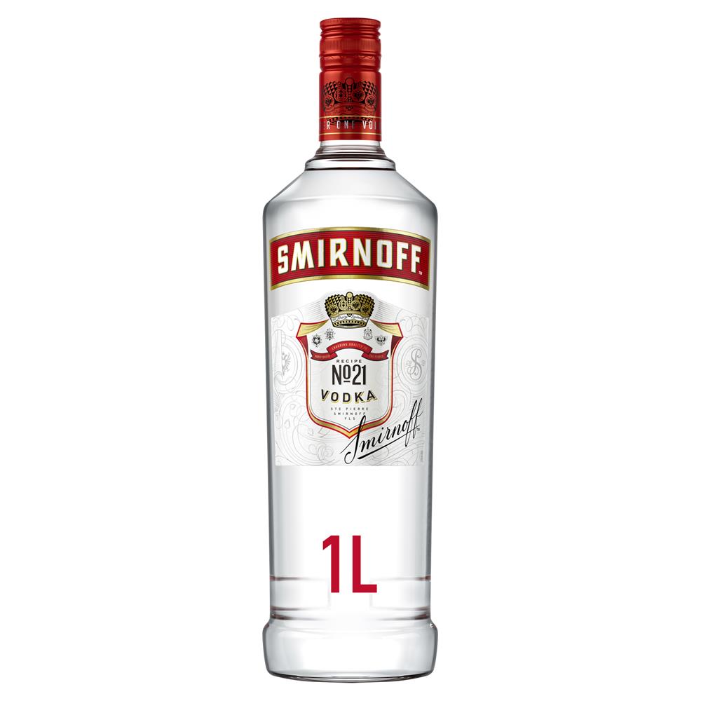 Smirnoff Vodka 1 Litre Bottle 37.5 vol Buy now at Carry Out Off Licence