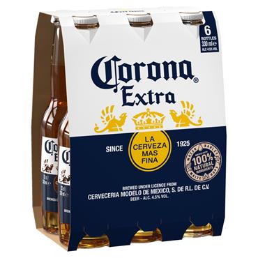 Corona Extra Lager 6 x 330ml Bottles
