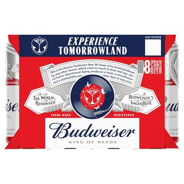 Budweiser Lager 8 x 500ml Cans