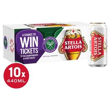 Stella Artois Lager 10 x 440ml Cans