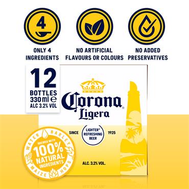 Corona Ligera Lager 12 x 330ml Bottles