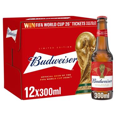Budweiser Lager 12 x 300ml Bottles