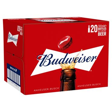 Budweiser Lager 12 x 300ml Bottles