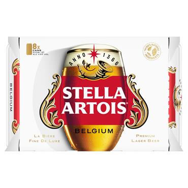 Stella Artois Lager Beer 8 x 500ml Cans
