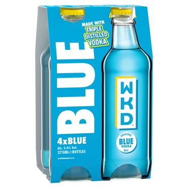 WKD Blue Vodka Mix 4 x 275ml Bottles
