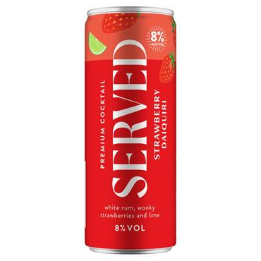 Served Strawberry Daiquiri 250ml Can