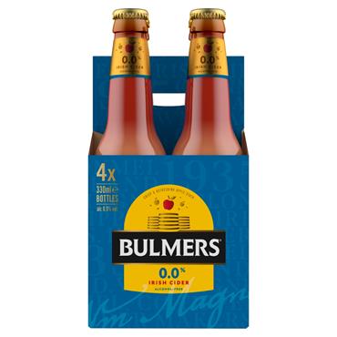 Bulmers Zero Alcohol Irish Cider 4 x 330ml Bottles