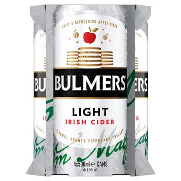 Bulmers Light Irish Cider 4 x 500ml Cans