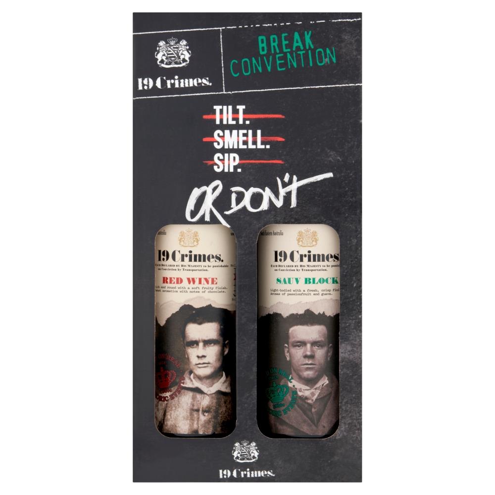 19 Crimes Red Wine 2 Bottle Gift Box | Buy now at Carry Out Off Licence