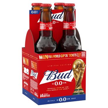 Budweiser Zero 4 x 330ml Bottle