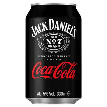 Jack Daniel's No.7 Tennessee Whiskey Mixed with Coca-Cola 330ml Can