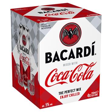 Bacardi Coca-Cola 4 x 250ml Cans