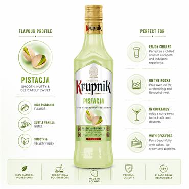 Krupnik Pistacja (Pistachio) Cream Liqueur 500ml Bottle