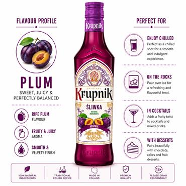 Krupnik Plum Liqueur 26% 500ml Bottle