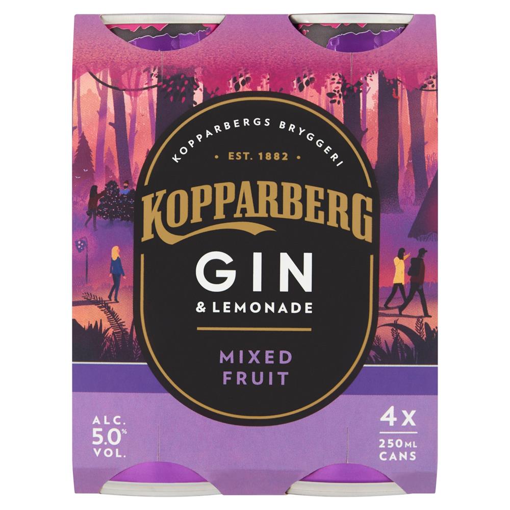 Kopparberg Gin & Lemonade Mixed Fruit 4 x 250ml Buy now at Carry Out