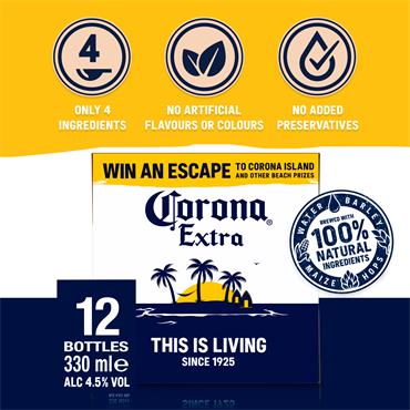 Corona Extra Lager 12 x 330ml Bottles