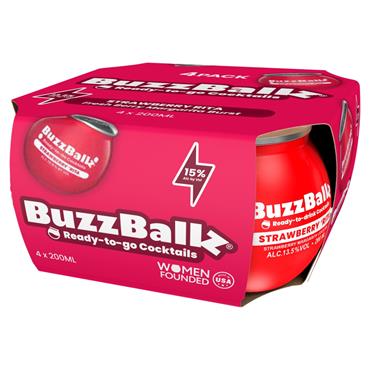 Buzz Ballz Strawberry Rita 4 x 200ml