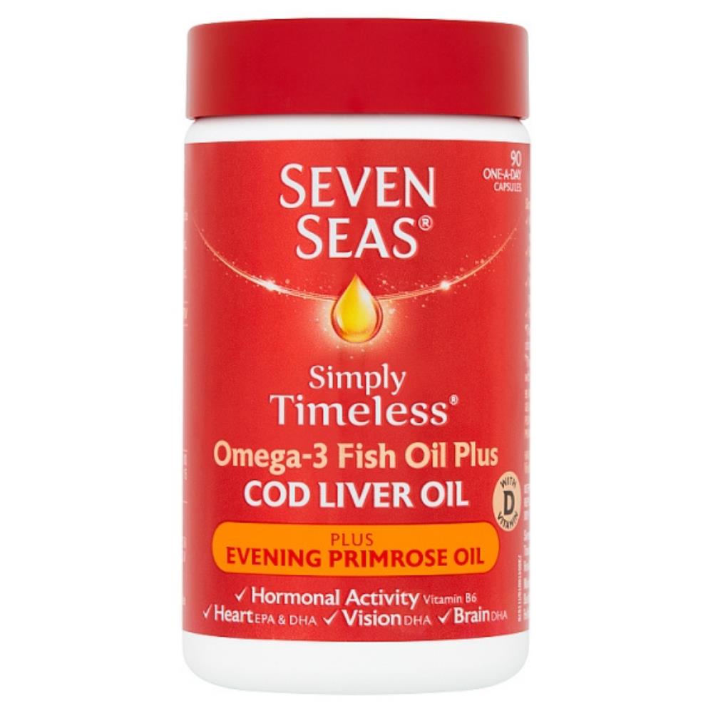 SEVEN SEAS SIMPLY TIMELESS COD LIVER OIL PLUS EVENING PRIMROSE OIL 90