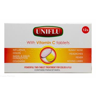 UNIFLU WITH VITAMIN C 12 TABLETS