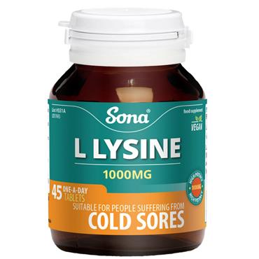 SONA L LYSINE 1000MG 45 TABLETS