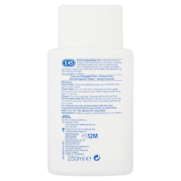 E45 Emollient Bath Oil 250ml Online