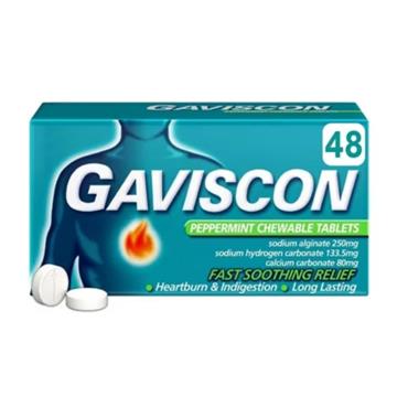 Gaviscon Peppermint Chewable 48 Tabs